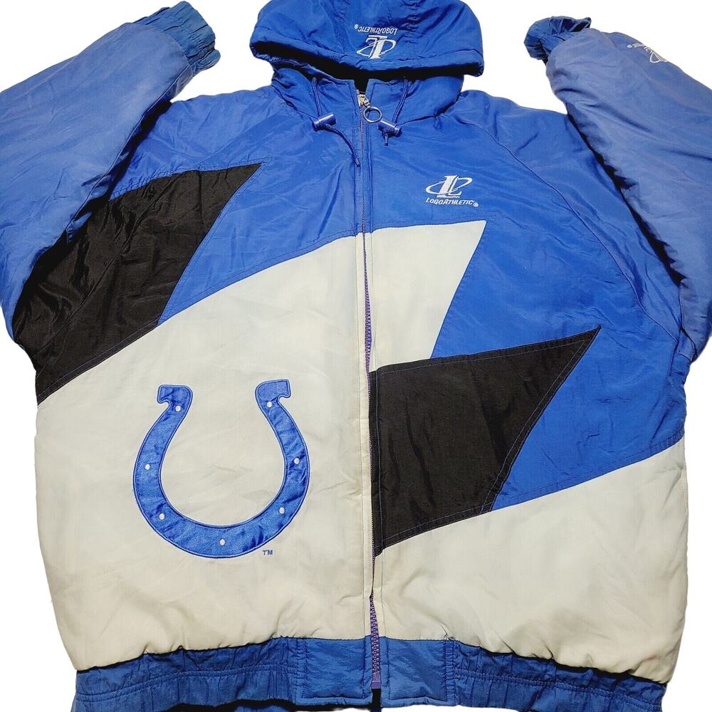 Vintage Indianapolis Colts Logo Athletic Sharktooth Jacket Coat Men's Large NFL